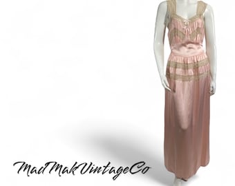 Vintage Pink Nightgown 1940s D'Allards