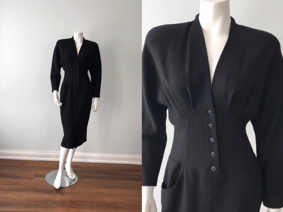 Vintage Emoi par Vicki Apperley Black Dress, 1940s