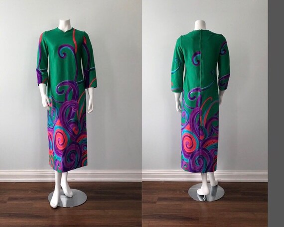 Vintage Maxi Dress, Vintage Lounge Wear, 1970s Max