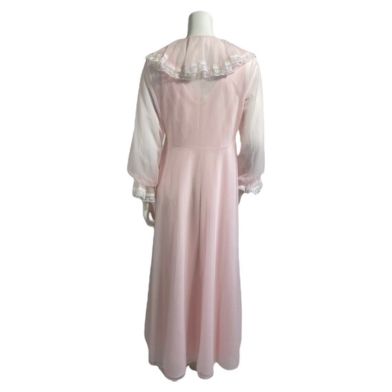 Vintage Pink Chiffon Peignoir Set 1960s Shadowlin… - image 9