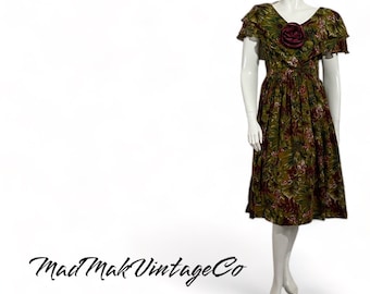 Vintage Floral Party Dress 1970s Town & Country