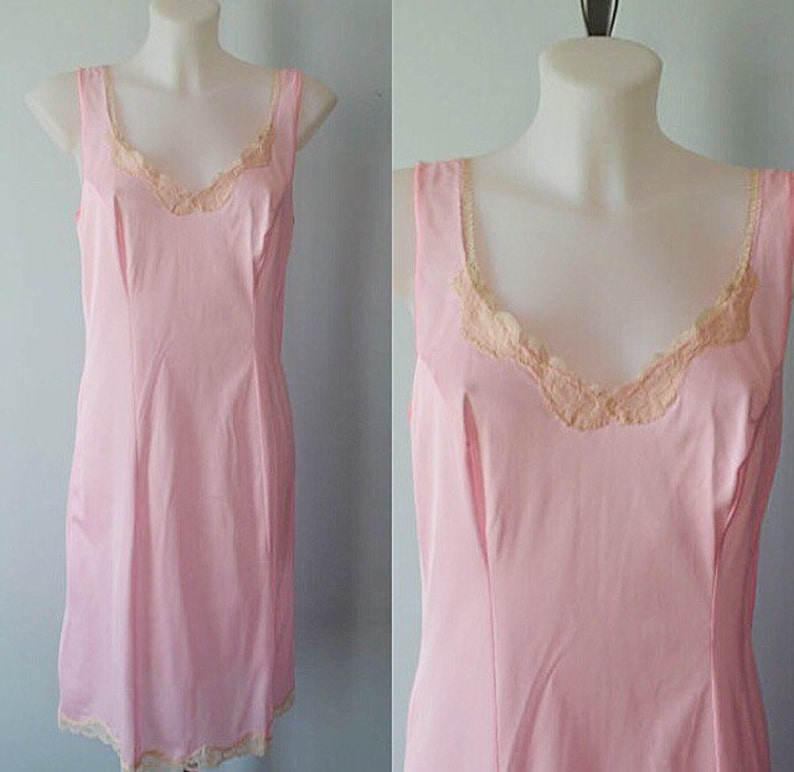 Vintage Lingerie Vintage Slip New Dead Stock Pink Full Slip Vintage Pink Slip Vintage 1970s Burlington\u2019s Burmilaire Full Slip