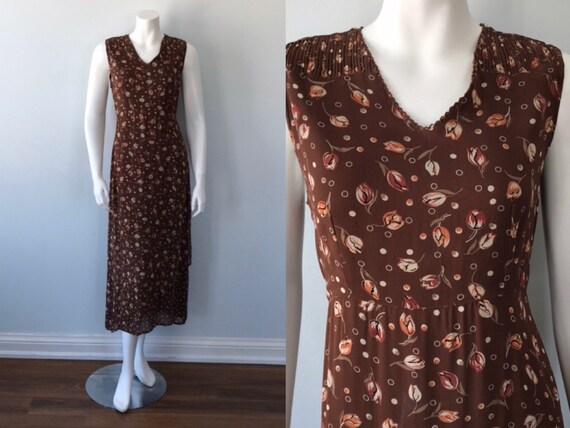 April Cornell, Vintage April Cornell Dress, Brown