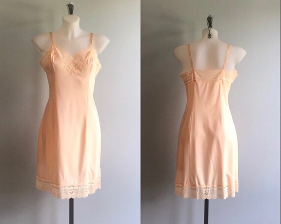 Vintage Full Slip, Harvey Woods, Creamsicle Slip,