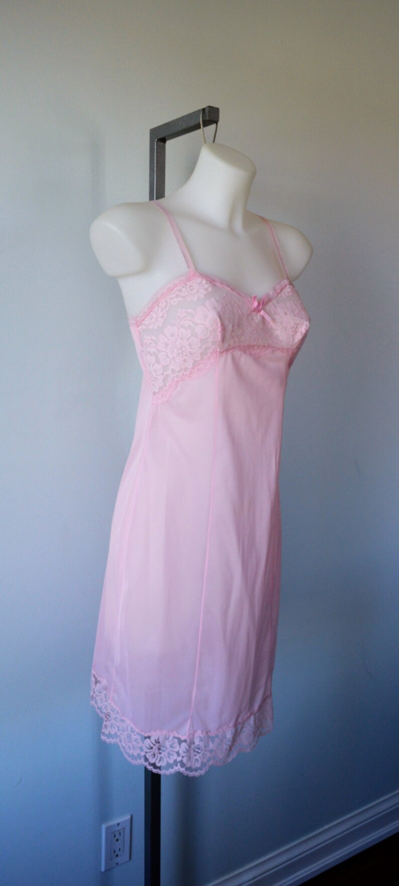 Vintage Pink Slip Vintage Pink Full Slip 1960s Pink Slip St Etsy