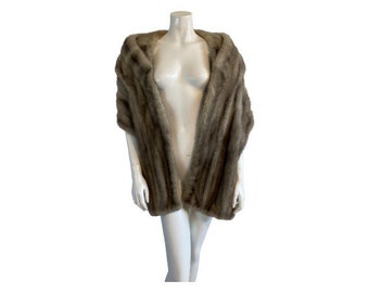 Vintage Silver Mink Fur Wrap Stole / 1960s / Small