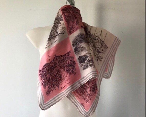 Vintage Silk Scarf, Vintage Ladies Scarf, Thirkell