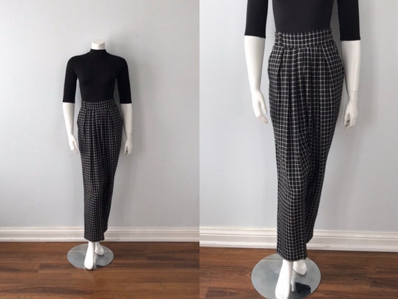 Vintage Kenzo Ladies Pants, Black and White Check