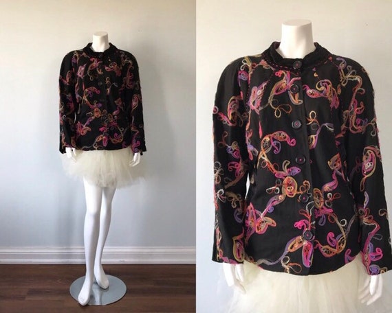 Vintage April Cornell Jacket, 1980s Jacket, Cotton