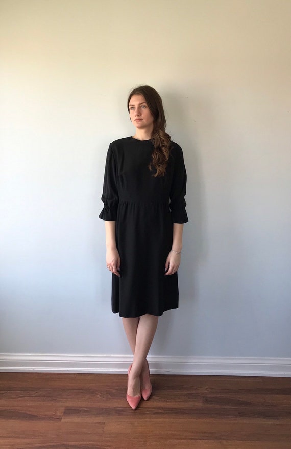 1970s Meme Dysthe Black Silk Dress, Vintage Black Dress, Black Silk Dress,  Meme Dysthe, 1970s Dress