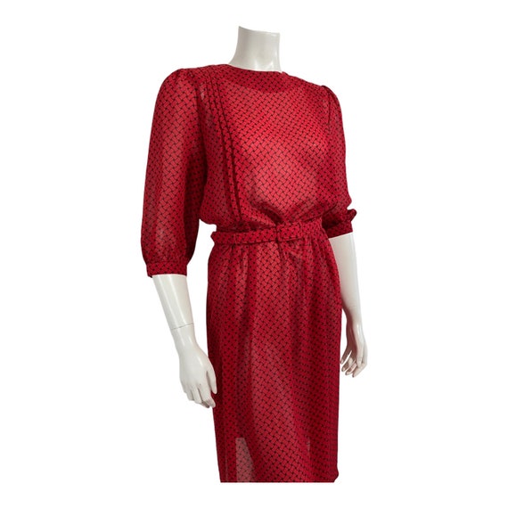 Vintage Red and Black Dress 1960s Eaton - image 4