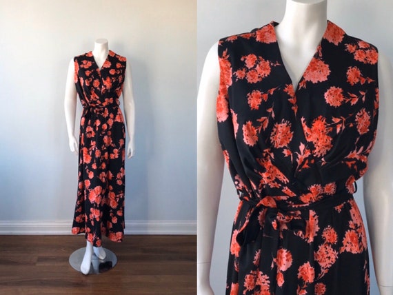 1970s Maxi Dress, Floral Maxi Dress, Vintage Maxi