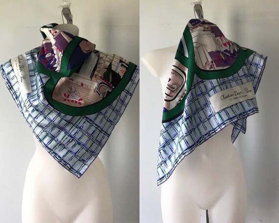 Vintage Christian Dior Silk Scarf, Christian Dior,