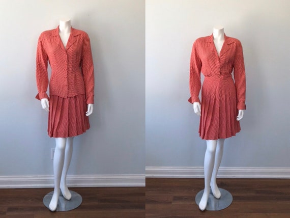 Vintage Skirt Suit, Ports International, Red with