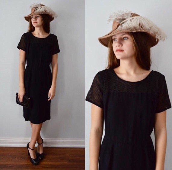 Vintage Black Dress, Cocktail Dress, 1960s Black D