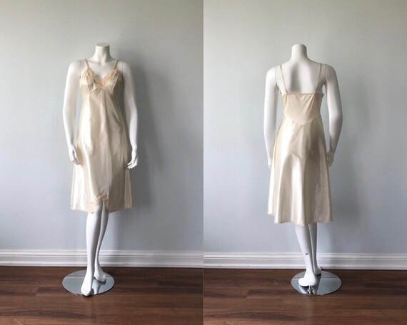 Vintage Beige Slip, Van Raalte, 1970s Full Slip, B