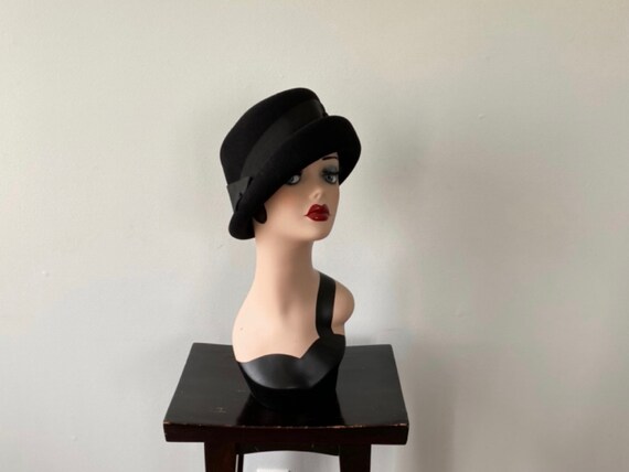 Vintage Black Bucket Hat, Charm Model Montreal, Bl