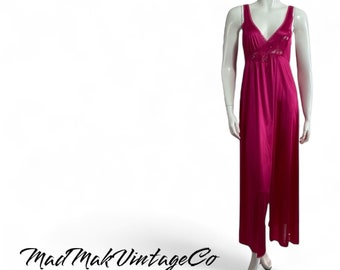 Vintage Fuchsia Nightgown 1980s Vanity Fair