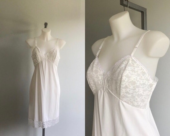 Vintage Van Raalte White Slip, Vintage Full White
