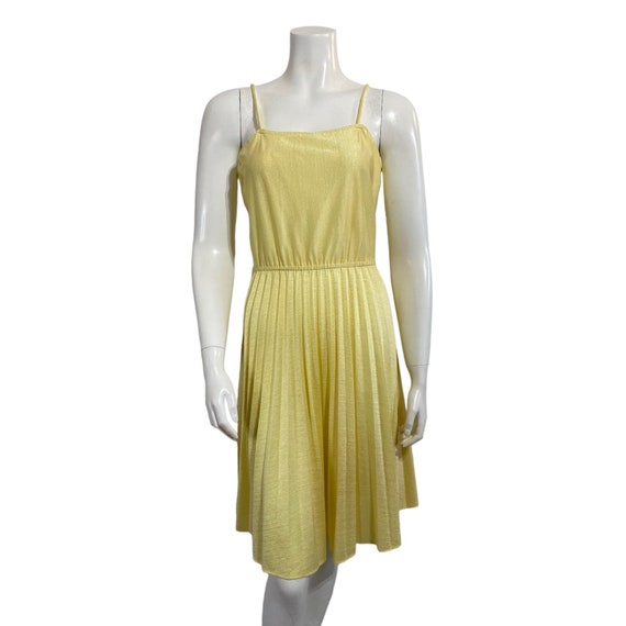 Vintage Yellow Pleated Dress 1960s Pussy Cat Carl… - image 4