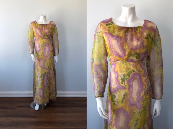 Vintage Evening Gown, Wedding, 1970s Evening Gown,