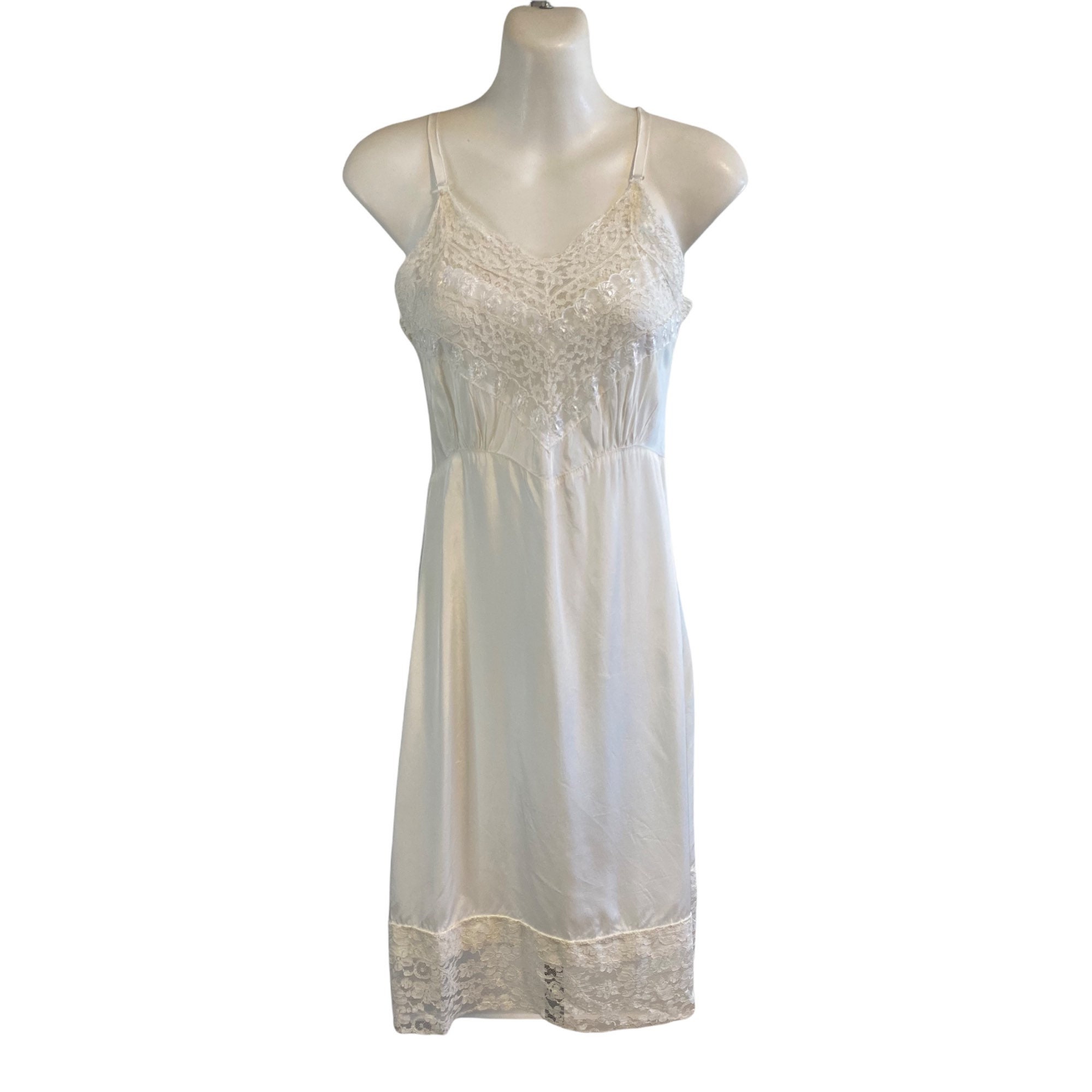 1950s / Vintage White Full Slip June Lee / Size 32 - Etsy