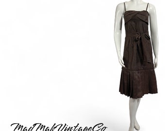 Vintage Brown Polka Dot Dress 1990s BCBG Paris