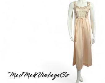 Vintage Blush Beige Nightgown 1960s Gay Lure