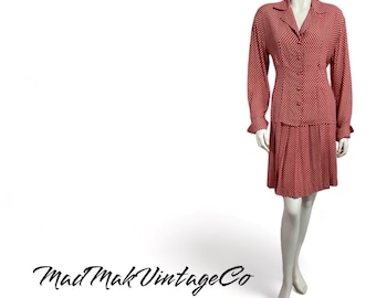Vintage Pleated Skirt Suit 1970s Ports International