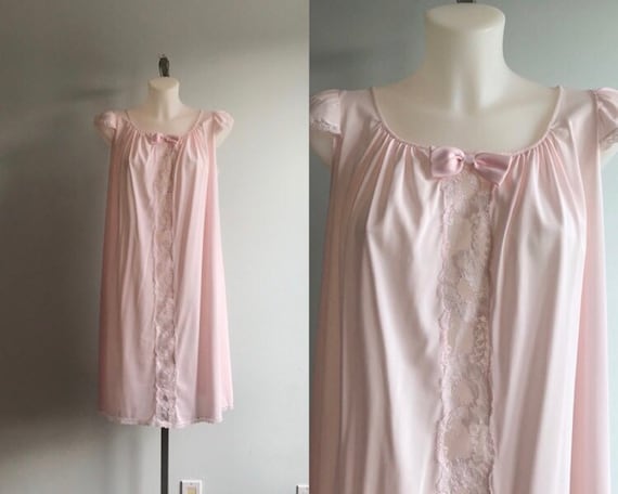 Vintage Nightgown, Vintage Pink Nightgown, Harvey