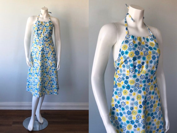 Vintage Halter Dress, 1970s Halter Dress, Casual D