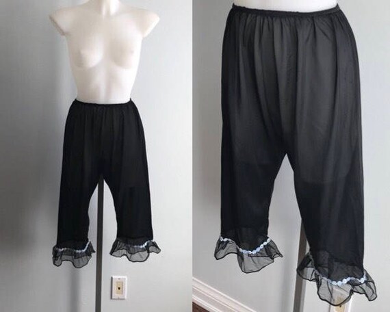 Vintage Black Chiffon Bloomers, Vintage Bloomers,