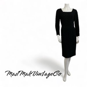 Vintage Black Cocktail Dress 1950s