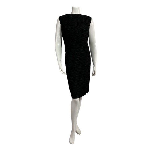 Vintage Black Ribbon Work Skirt Suit 1960s - image 2