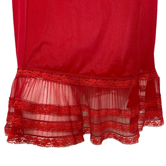 Vintage Red Full Slip / 1950s / Intimates / Size 38 Gem