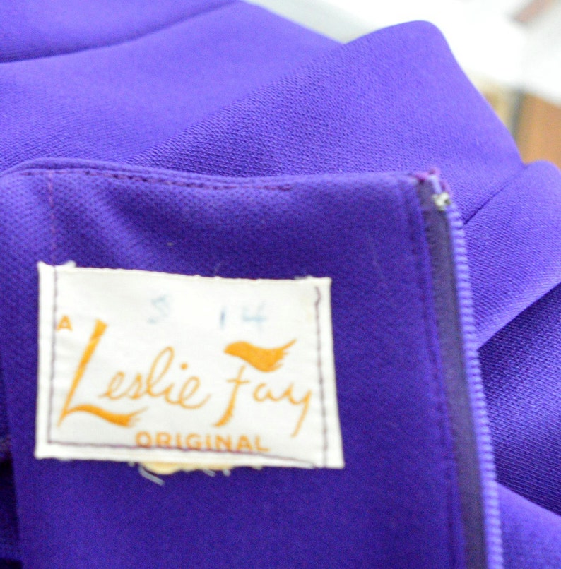 Vintage Maxi Dress Formal Dresses 1950s Gown Vintage Gown Leslie Fay Vintage Leslie Fay Original Dress Wedding Purple Evening Gown