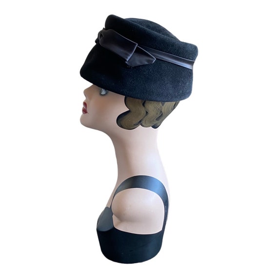 Vintage Black Hat 1920s Helen Joyce Original Blac… - image 5