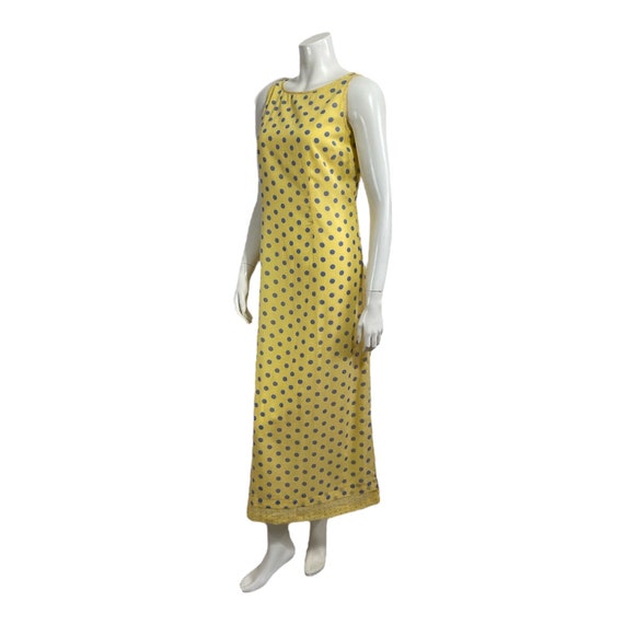 Vintage Yellow Polka Dot Sleeveless Dress 1980s A… - image 7