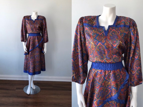 Vintage Peplum Dress, Diane Freis, Diane Freis Ori