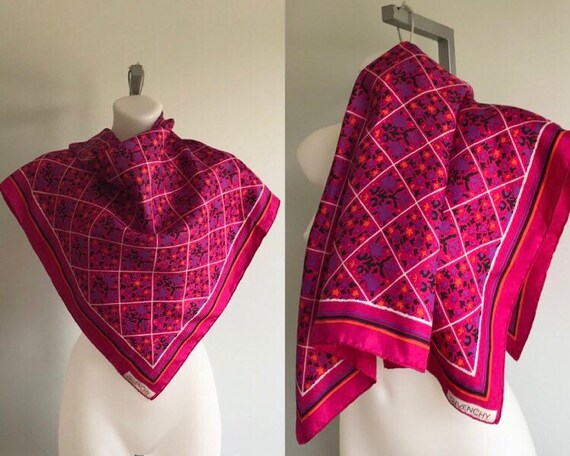Vintage Silk Scarf, Vintage Scarf, Givenchy, 1970s