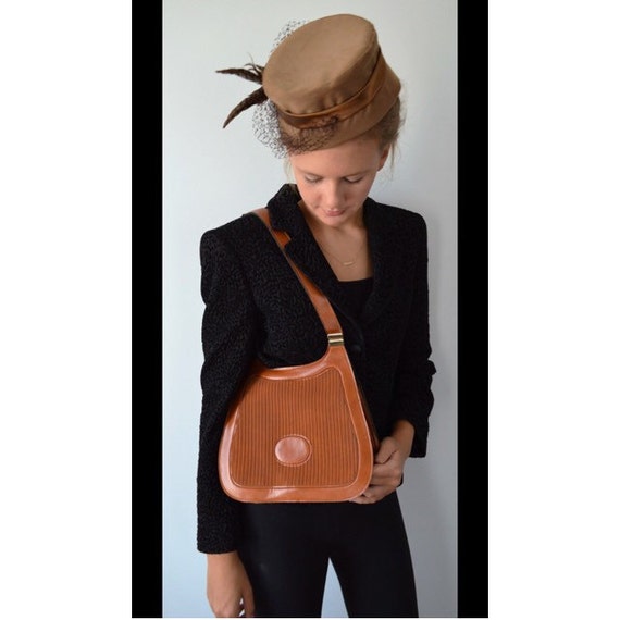 Vintage Handbag, 1970s Handbag, Tan Leather Handba
