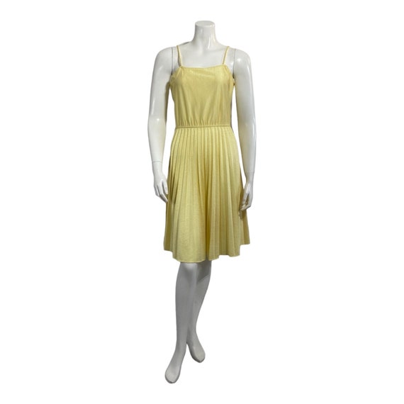 Vintage Yellow Pleated Dress 1960s Pussy Cat Carl… - image 2