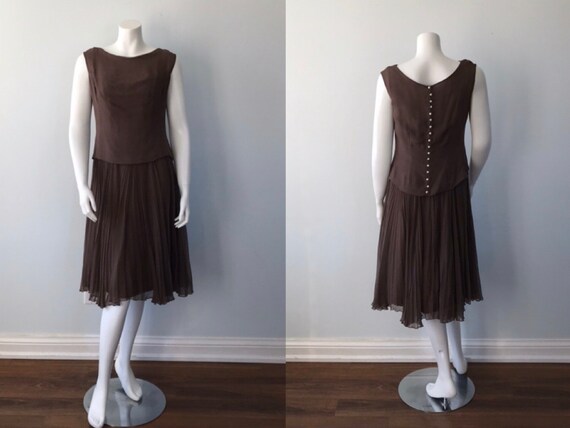 Vintage 1960s Malcolm Starr, 1960s Dress, Silk Chi