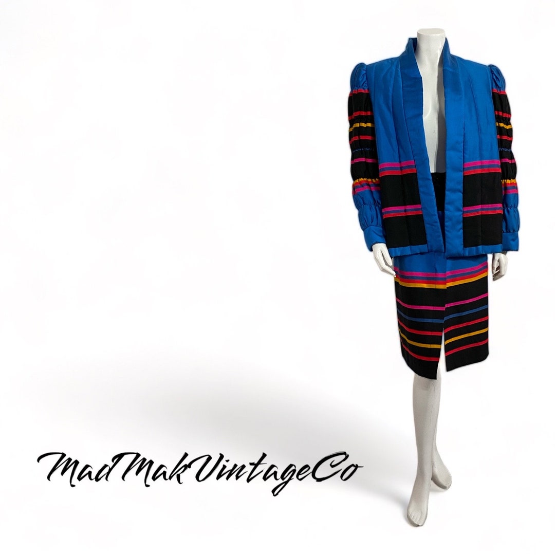 Funky Striped Skirt Suit