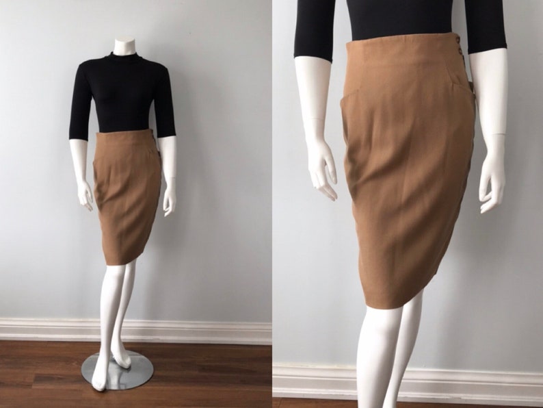 Micheal Kors Skirts Pencil Skirt Designer NWT Vintage Pencil Skirt Camel Pencil Skirt Kors Camel Skirt Vintage Skirt