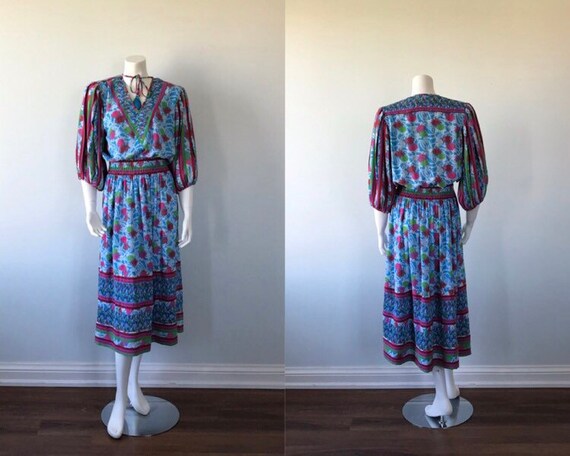 Vintage Casual Dress, Diane Freis, 1980s Dress, Fl