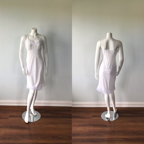 Vintage White Full Slip, Dorsay, White Slip, 1960s