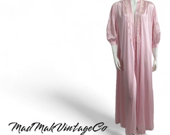Vintage Pink Peignoir Set 1980s Lov Lee Romantic
