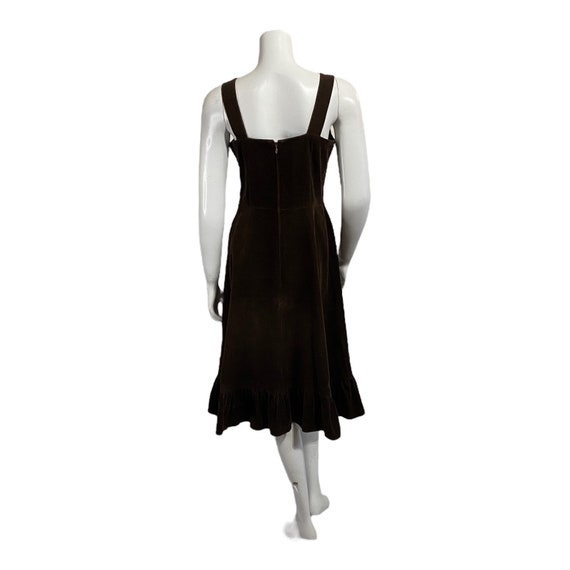 Vintage Brown Corduroy Jumper Dress 1970s - image 7