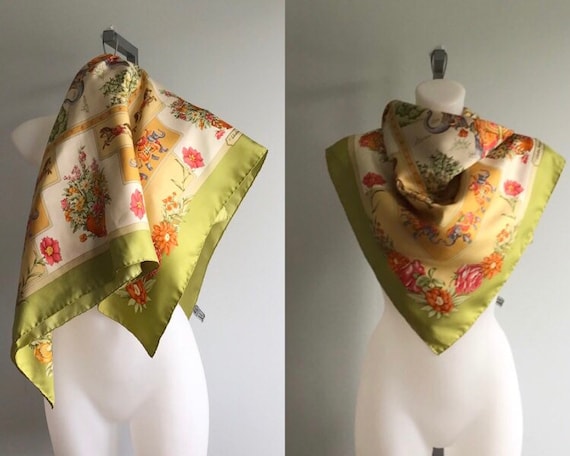 Vintage Silk Scarf, Vintage Salvatore Ferragamo Si